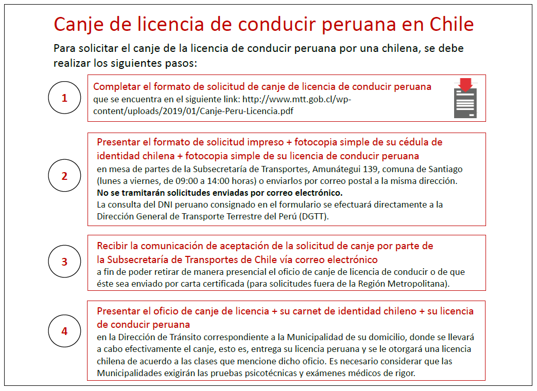 licencia chilena para extranjeros