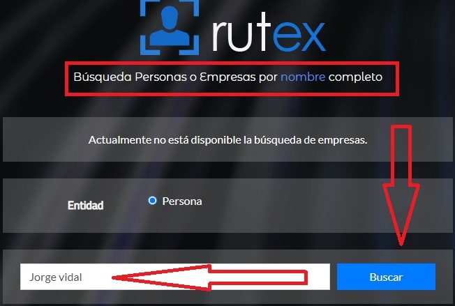 Buscar RUT con Rutex