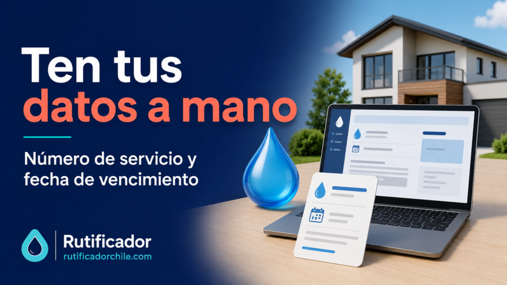 Consulta de una cuenta de agua con número de servicio y fecha de vencimiento.