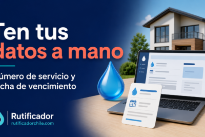 Consulta de una cuenta de agua con número de servicio y fecha de vencimiento.