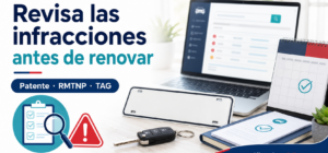 Consulta de infracciones asociadas a una patente antes de renovar el permiso de circulación.