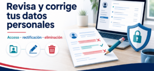 Derechos de acceso, rectificación y eliminación de datos personales en registros.