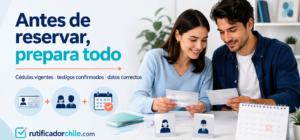 Documentos, testigos y calendario para preparar una ceremonia de matrimonio civil.