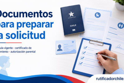 Documentos y autorización parental necesarios para preparar la solicitud de pasaporte de un menor.