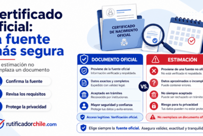 Comparación entre un certificado oficial de nacimiento y una estimación no oficial de fecha de nacimiento
