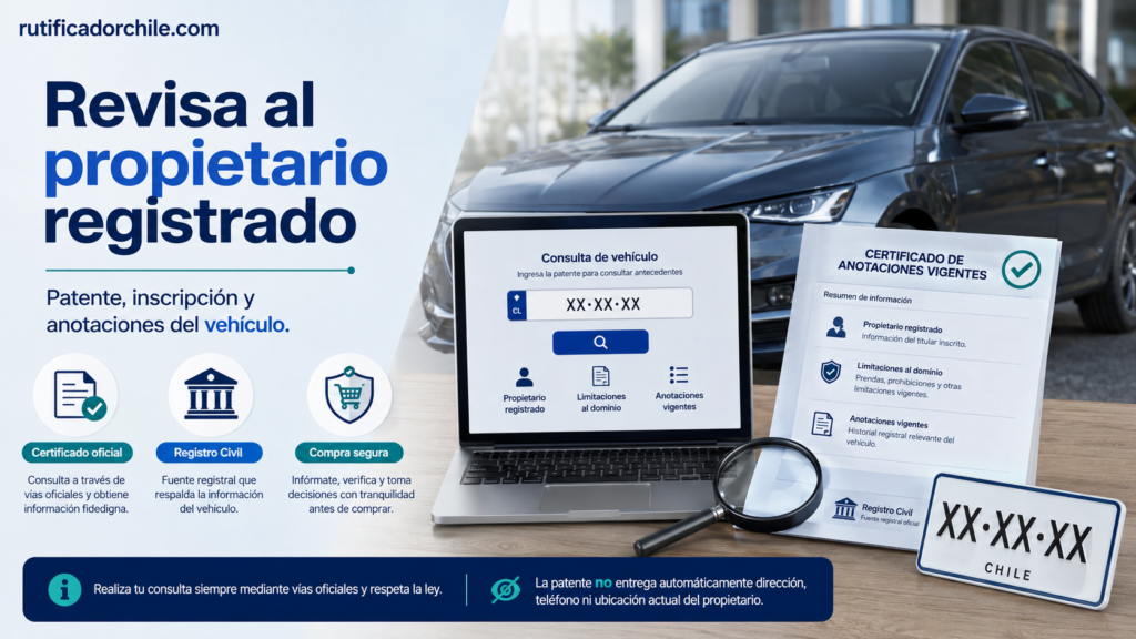 Consulta del propietario registrado, patente y anotaciones de un vehículo en Chile