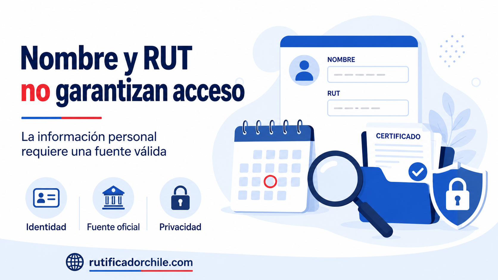 El nombre y el RUT no garantizan acceso a una fecha de nacimiento; se requiere una fuente válida y autorización