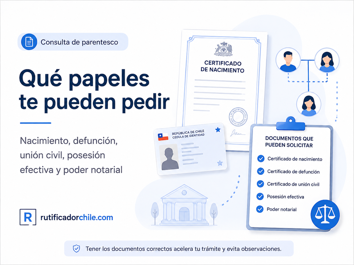 El poder no reemplaza siempre el certificado de parentesco