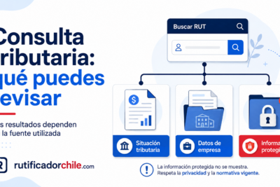 Información tributaria, datos empresariales y antecedentes protegidos que pueden aparecer al consultar un RUT