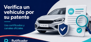 Verificación segura de un vehículo mediante certificados y canales oficiales.