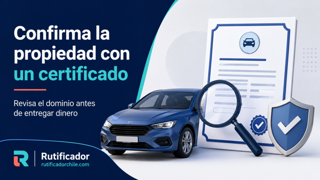 Certificado de propiedad y revisión del dominio de un vehículo antes de entregar dinero.